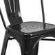 Black |#| 31.5inch Square Black Metal Indoor-Outdoor Table Set with 4 Stack Chairs