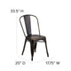 Copper |#| Distressed Copper Metal Indoor-Outdoor Stackable Chair - Kitchen Furniture