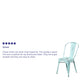 Green-Blue |#| Distressed Green-Blue Metal Indoor-Outdoor Stackable Chair - Kitchen Furniture