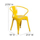 Yellow |#| Yellow Metal Indoor-Outdoor Chair with Arms - Restaurant Furniture