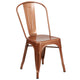 Copper |#| Copper Metal Indoor-Outdoor Stackable Chair - Kitchen Furniture - Café Chair