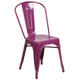 Purple |#| Purple Metal Indoor-Outdoor Stackable Chair - Kitchen Furniture - Café Chair