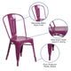 Purple |#| Purple Metal Indoor-Outdoor Stackable Chair - Kitchen Furniture - Café Chair