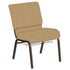Embroidered 21''W Church Chair in Interweave Fabric with Book Rack - Gold Vein Frame