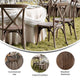 Dark Brown |#| Indoor/Outdoor Commercial Grade Wood Look Resin Cross Back Chair in Dark Brown