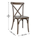 Dark Brown |#| Indoor/Outdoor Commercial Grade Wood Look Resin Cross Back Chair in Dark Brown