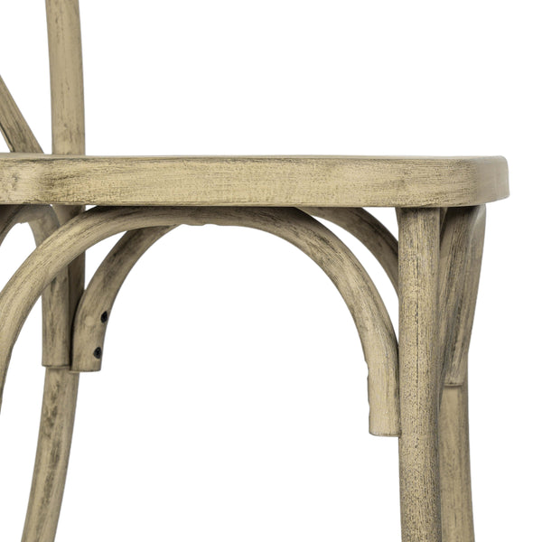 Light Oak |#| Indoor/Outdoor Commercial Grade Wood Look Resin Cross Back Chair in Light Oak
