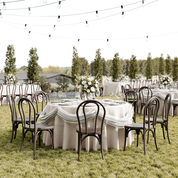 Dark Brown |#| Indoor/Outdoor Commercial Grade Wood Look Resin Thonet Style Chair in Dark Brown