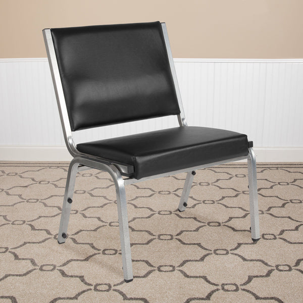 Black Vinyl |#| 1000 lb. Rated Black Antimicrobial Vinyl Bariatric Medical Reception Chair