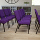 Purple Fabric/Gold Vein Frame |#| 18.5inchW Stacking Church Chair in Purple Fabric - Gold Vein Frame