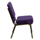 Royal Purple Fabric/Gold Vein Frame |#| 21inchW Stacking Church Chair in Royal Purple Fabric - Gold Vein Frame