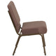 Brown Dot Fabric/Gold Vein Frame |#| 21inchW Stacking Church Chair in Brown Dot Fabric - Gold Vein Frame