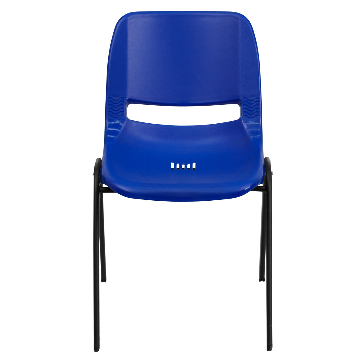 Blue |#| 880 lb. Capacity Blue Ergonomic Shell Stack Chair with Contoured Waterfall Seat