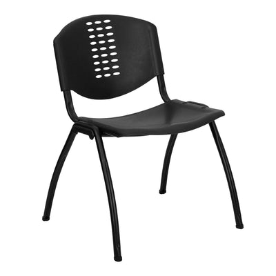 HERCULES Series 880 lb. Capacity Plastic Stack Chair with Oval Cutout Back
