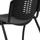 880 lb. Capacity Black Plastic Stack Chair with Oval Cutout Back and Black Frame