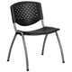 Black |#| 880 lb. Capacity Black Perforated Back Plastic Stack Chair with Gray Frame