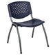 Navy |#| Home and Office Navy Plastic Stack Chair with Perforated Back - Guest Chair