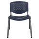 Navy |#| Home and Office Navy Plastic Stack Chair with Perforated Back - Guest Chair