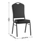Black Vinyl/Black Frame |#| Crown Back Stacking Banquet Chair in Black Vinyl - Black Frame