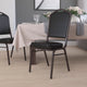 Black Vinyl/Gold Vein Frame |#| Crown Back Stacking Banquet Chair in Black Vinyl - Gold Vein Frame