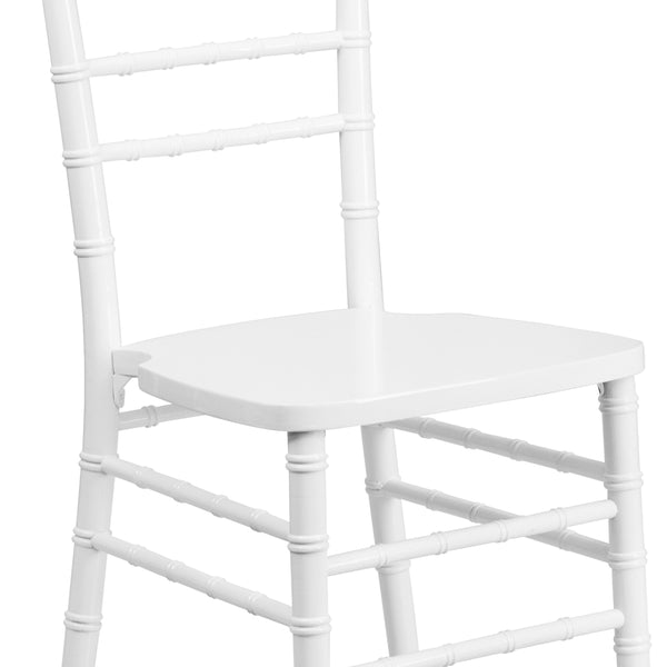 White |#| 1100lb. Capacity White Wood Stackable Chiavari Event Chair