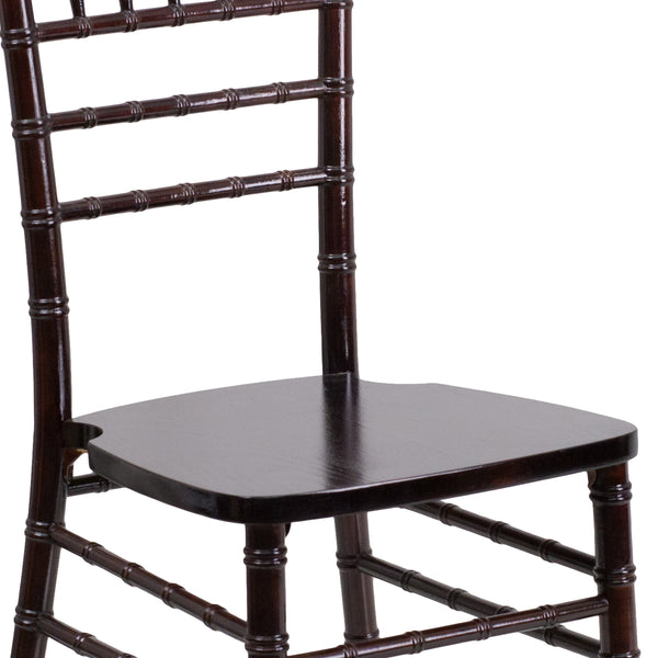 Walnut |#| 1100lb. Capacity Walnut Wood Stackable Chiavari Event Chair