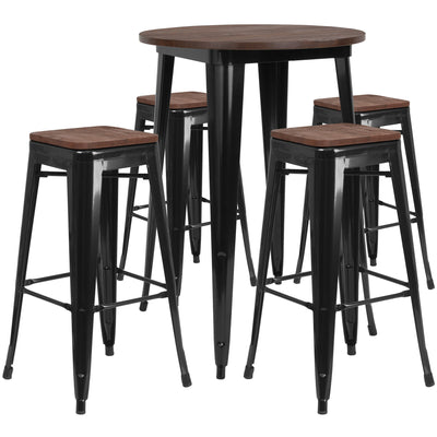 Metal/Wood Colorful Bar Table & Stool Sets