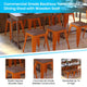 Orange |#| Set of 4 Orange 18inch Table Height Indoor Stackable Metal Stool with Wood Seat