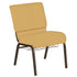 21''W Church Chair in Fiji Fabric with Book Rack - Gold Vein Frame