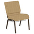 21''W Church Chair in Interweave Fabric with Book Rack - Gold Vein Frame