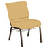 21''W Church Chair in Neptune Fabric with Book Rack - Gold Vein Frame