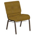 21''W Church Chair in Optik Fabric with Book Rack - Gold Vein Frame