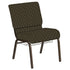 21''W Church Chair in Optik Fabric with Book Rack - Gold Vein Frame