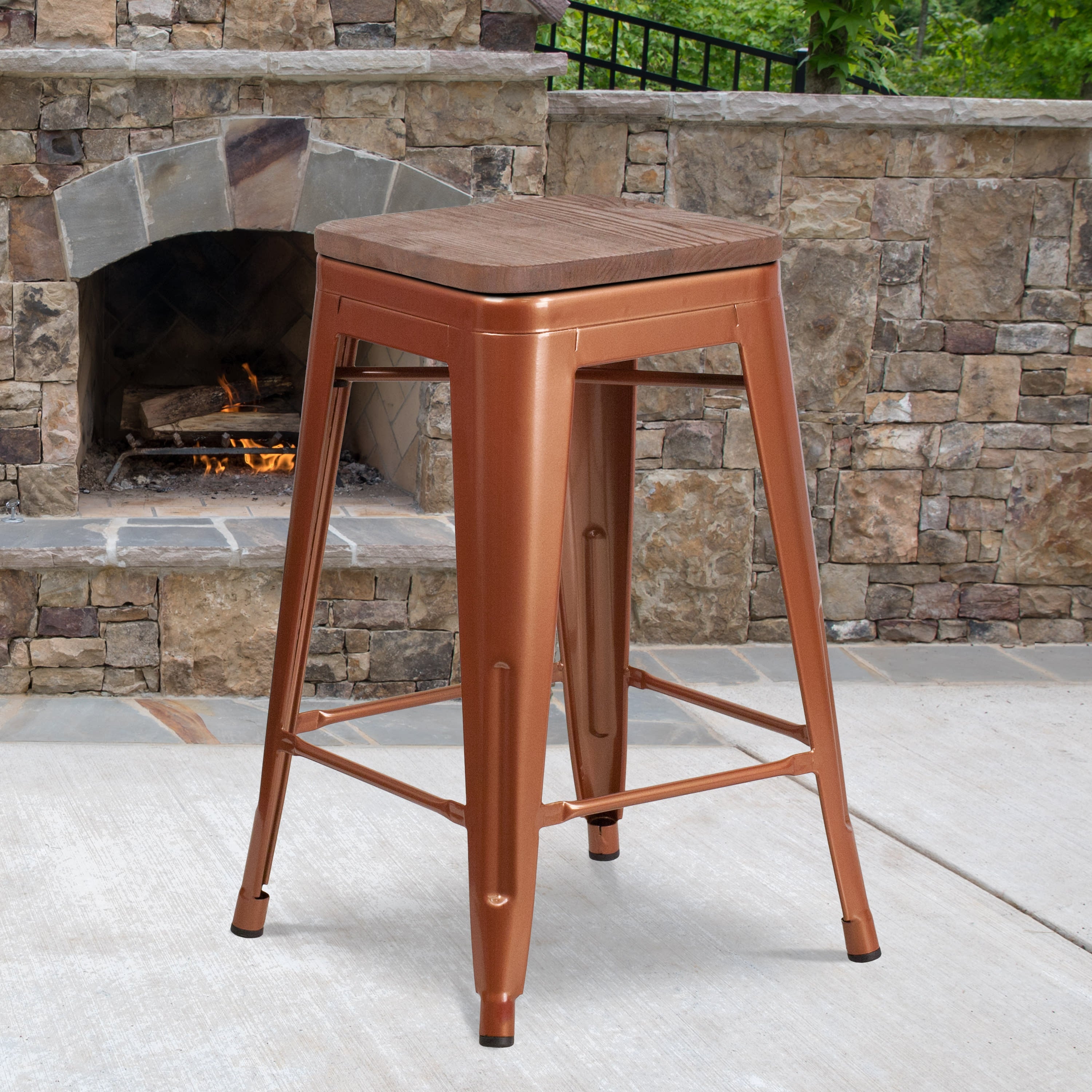 Brushed copper bar stools deals