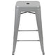 Silver |#| 4 Pack 24inch High Metal Indoor Counter Bar Stool - Stackable Stool, Silver
