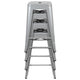 Silver |#| 4 Pack 24inch High Metal Indoor Counter Bar Stool - Stackable Stool, Silver