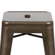 Gun Metal |#| 4 Pack 24inch High Metal Indoor Counter Bar Stool - Stackable Stool, Gun Metal Gray