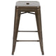 Gun Metal |#| 4 Pack 24inch High Metal Indoor Counter Bar Stool - Stackable Stool, Gun Metal Gray