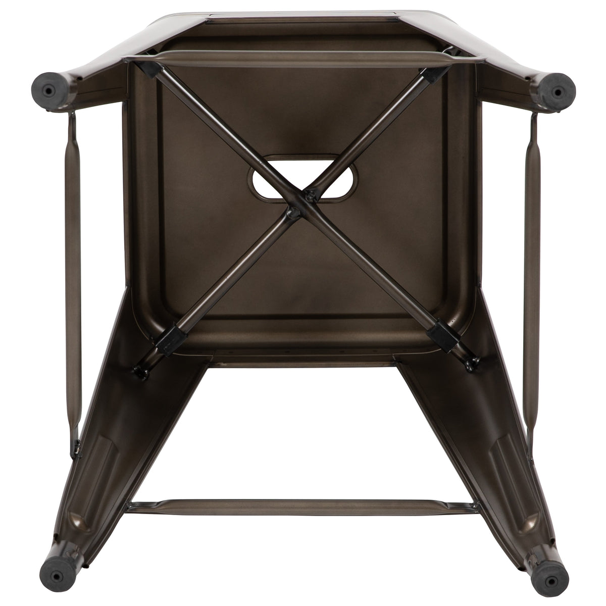Gun Metal |#| 4 Pack 24inch High Metal Indoor Counter Bar Stool - Stackable Stool, Gun Metal Gray