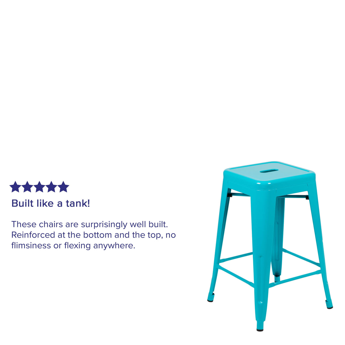 Teal |#| 4 Pack 24inch High Metal Indoor Counter Bar Stool - Stackable Stool, Teal