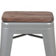 Silver |#| 4 Pack 24inch High Metal Indoor Counter Bar Stool - Stackable Stool, Silver