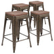 Gun Metal |#| 4 Pack 24inch High Metal Indoor Counter Bar Stool - Stackable Stool, Gun Metal Gray