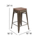 Gun Metal |#| 4 Pack 24inch High Metal Indoor Counter Bar Stool - Stackable Stool, Gun Metal Gray