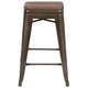 Gun Metal |#| 4 Pack 24inch High Metal Indoor Counter Bar Stool - Stackable Stool, Gun Metal Gray
