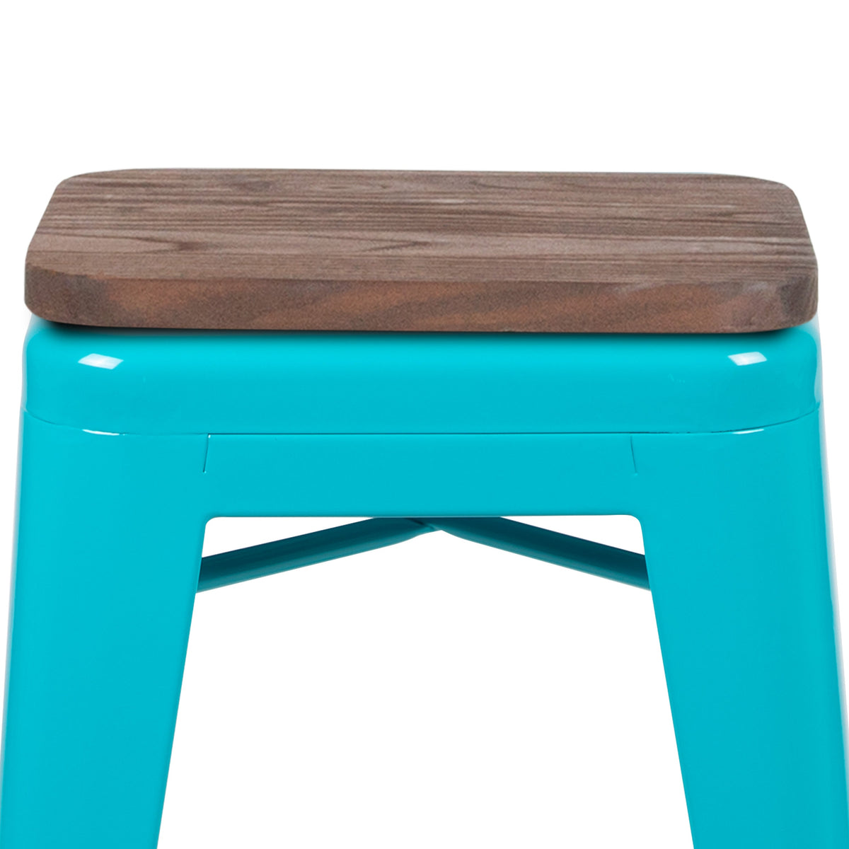 Teal |#| 4 Pack 24inch High Metal Indoor Counter Bar Stool - Stackable Stool, Teal