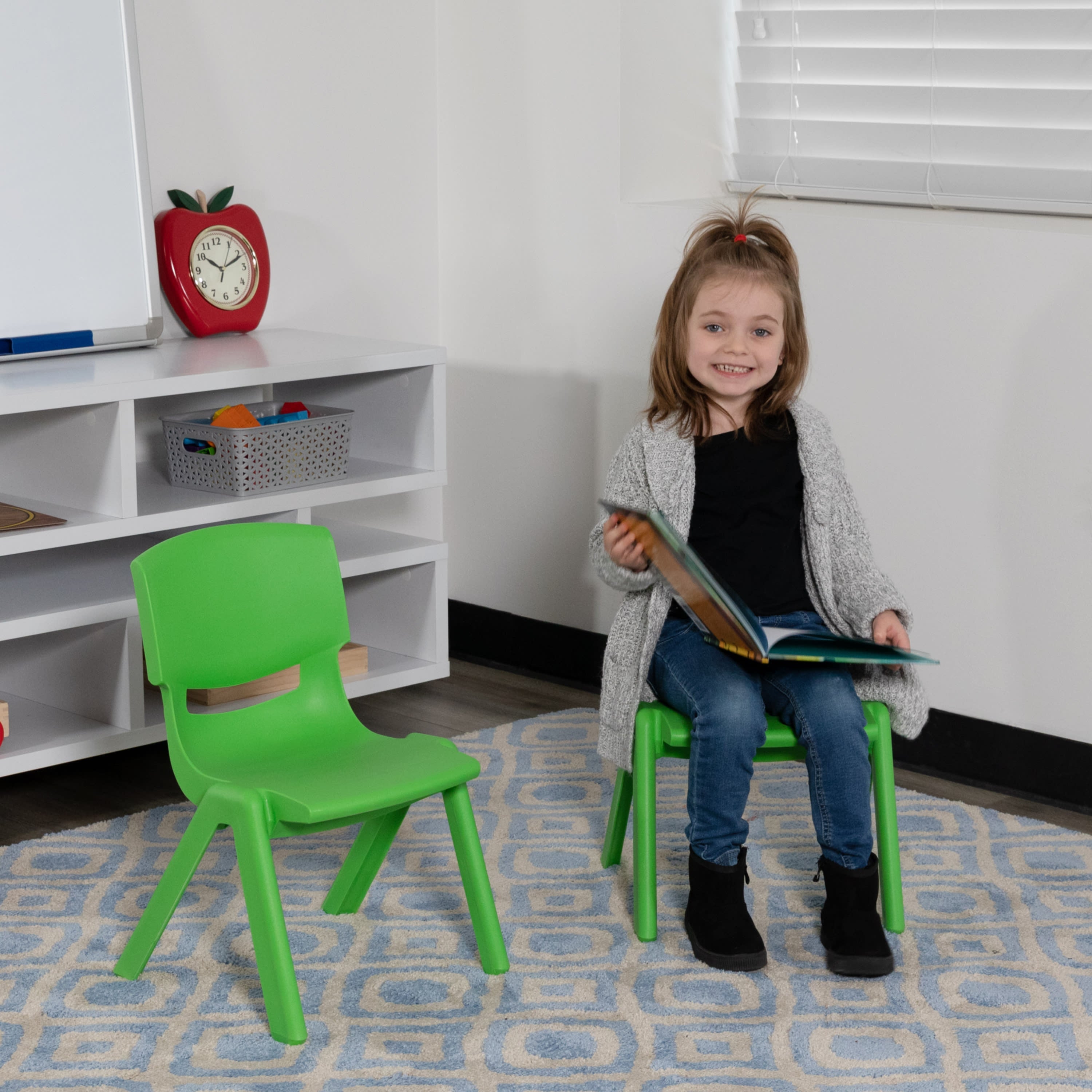 Lifetime Children's Stacking Chairs, Lime Green - Pack of 13