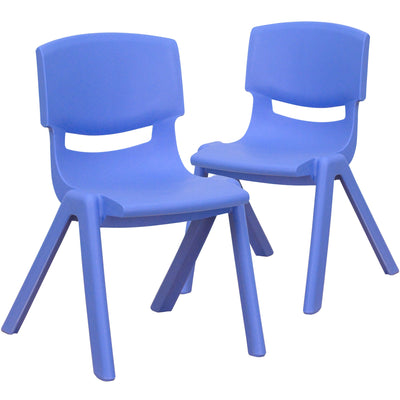 2 Pack Plastic Stackable School Chair with 12
