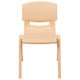 Natural |#| 2 Pack Natural Plastic Stack School Chair with 13.25inchH Seat, K-2 School Chair
