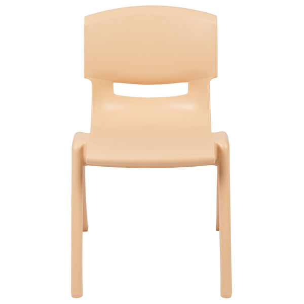 Natural |#| 2 Pack Natural Plastic Stack School Chair with 13.25inchH Seat, K-2 School Chair