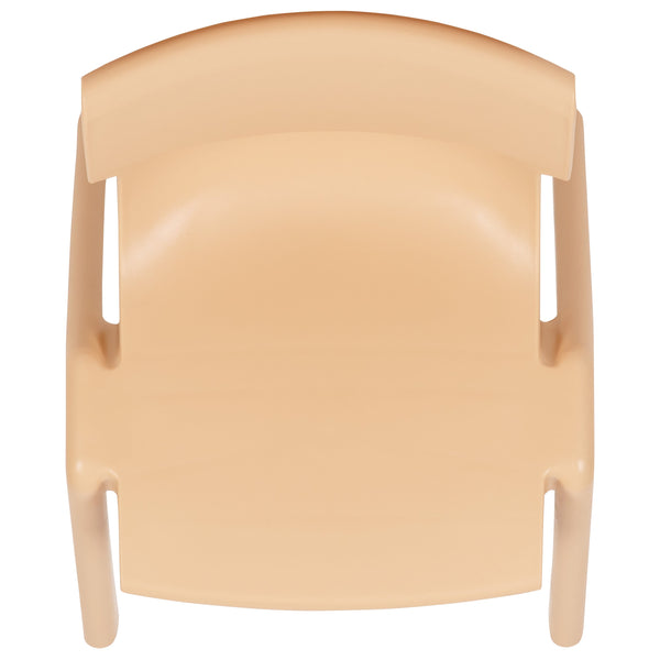 Natural |#| 2 Pack Natural Plastic Stack School Chair with 13.25inchH Seat, K-2 School Chair